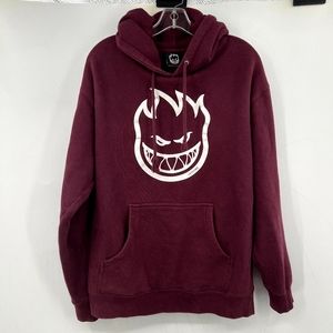 Spitfire Maroon Hoodie with White Logo